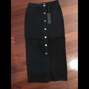 Premium denim pencil midi denim skirt